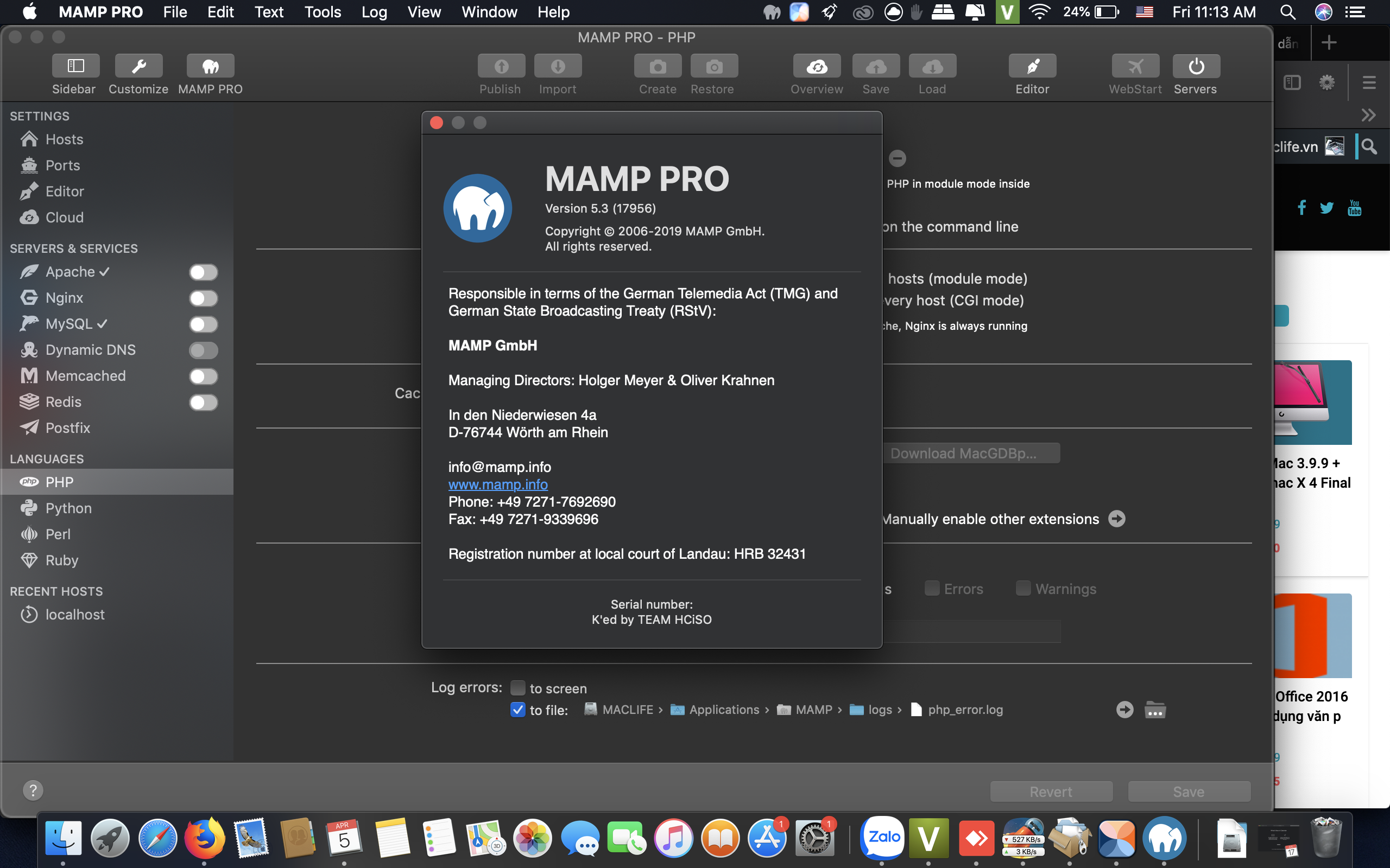 Mamp Pro 5.3