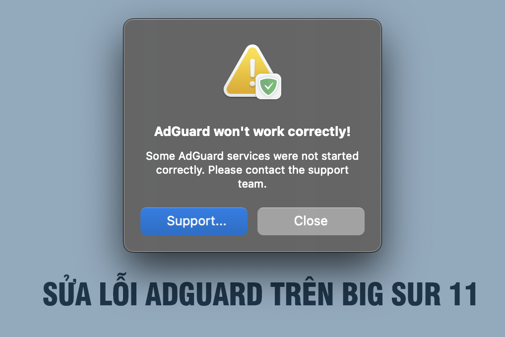 adguard wont work correctly big sur